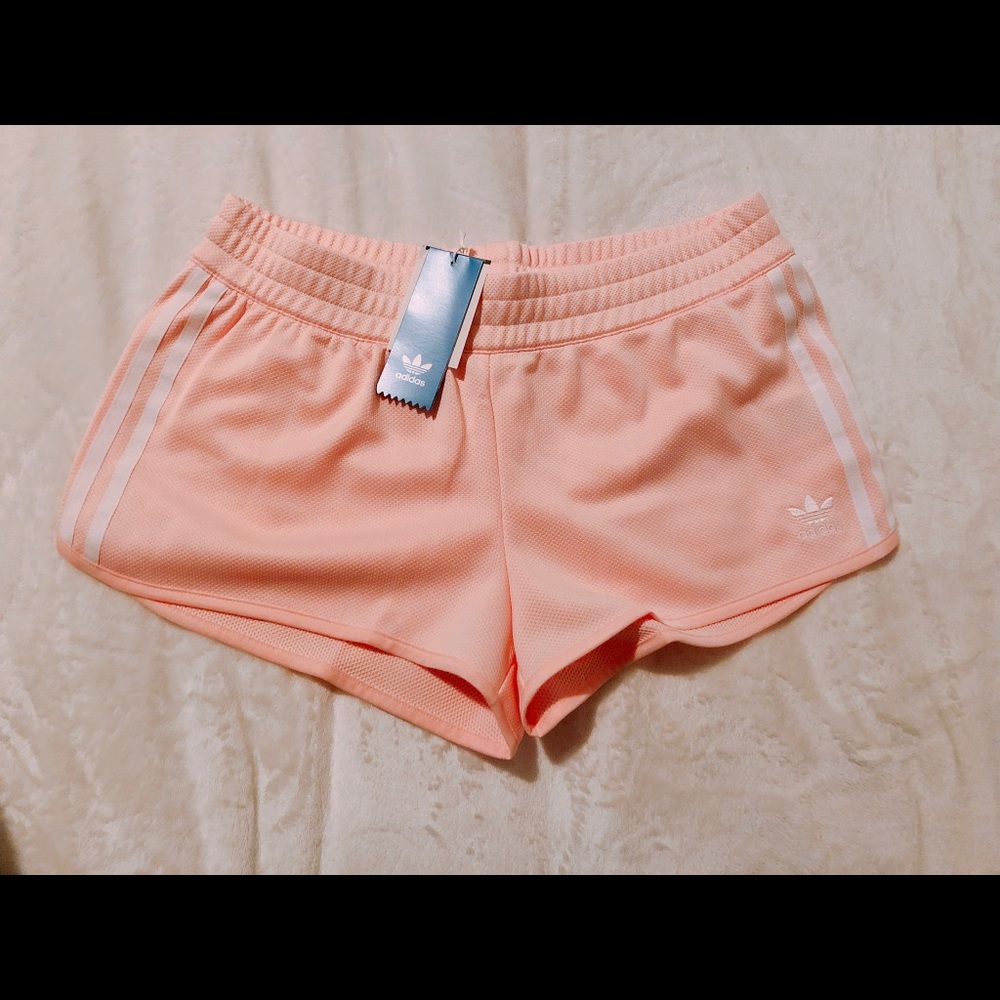 3 striped adidas track shorts